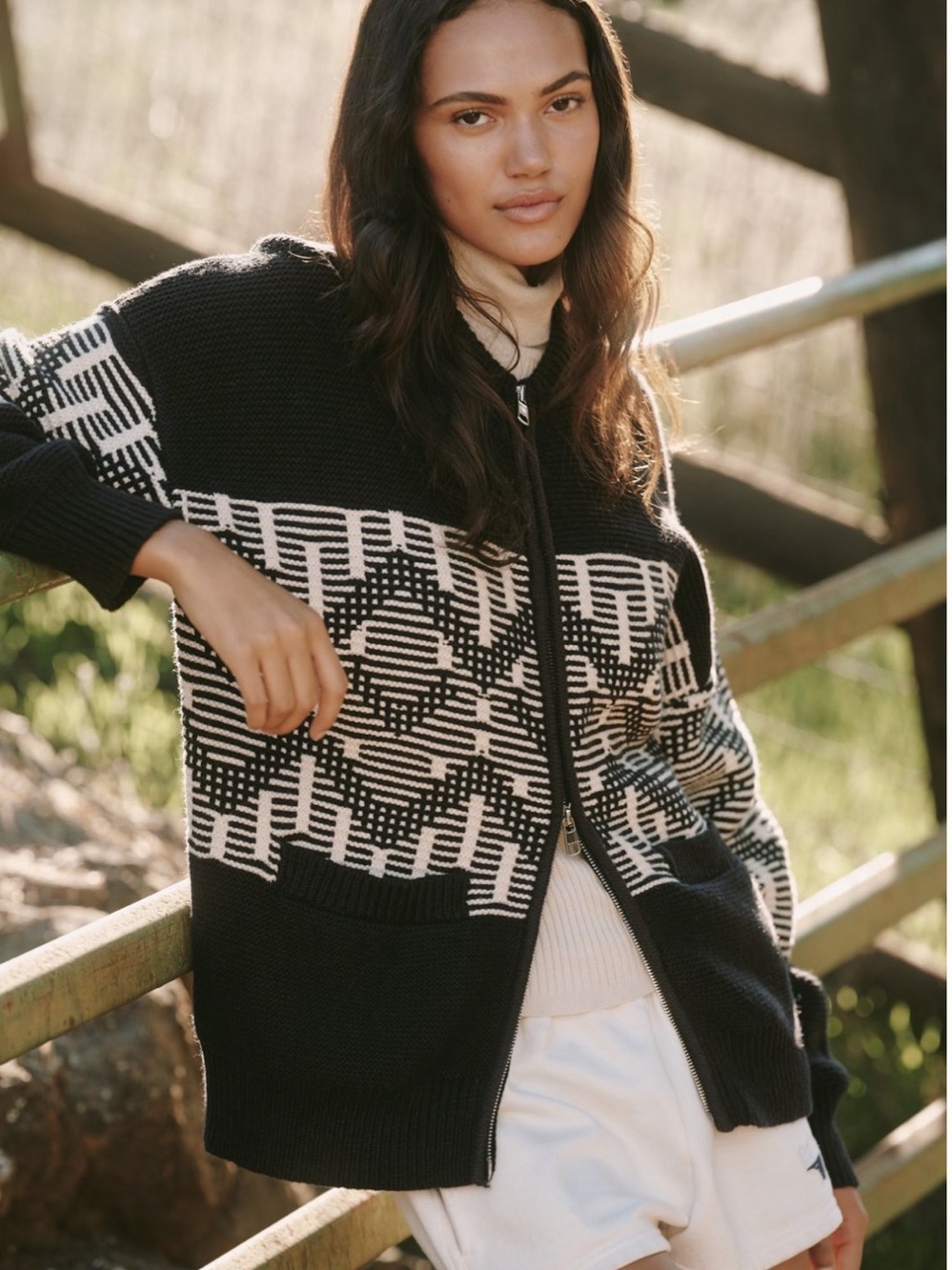 Varley Linnea FairIsle Knit Jacket Sz L
